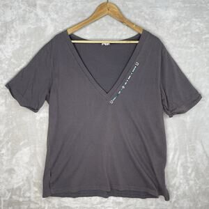 POL Embroidered Horseshoe Aztec V Neck Top Sz Med Boho Equestrian Southwestern